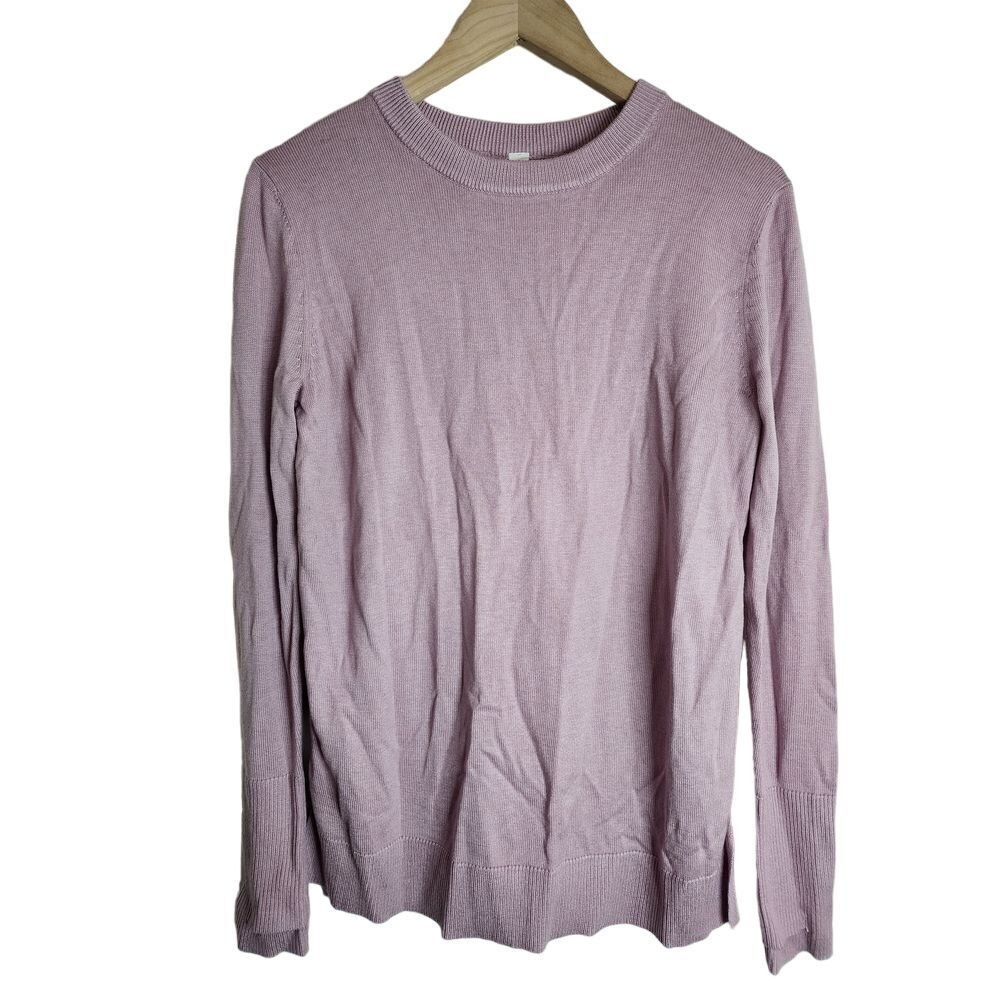 Lululemon Sweater Women 4 Purple Mixed Media Open Back Cashmere Blend Knit Top